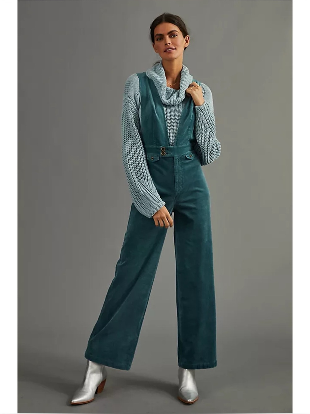 Pilcro Deep-V Corduroy Jumpsuit